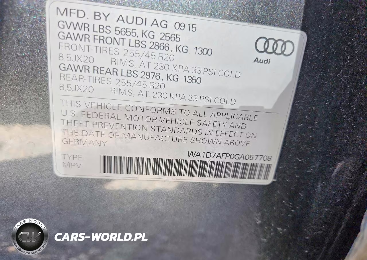 2016 Audi Q5 Premium Plus S-Line VIN:WA1D7AFP0GA057708 - 13