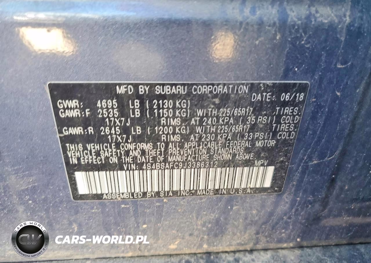 2018 Subaru Outback 2.5I Premium VIN:4S4BSAFC9J3386312 - 13