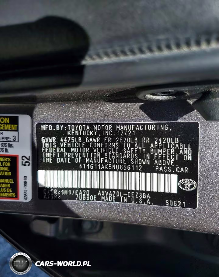2022 Toyota Camry Se VIN:4T1G11AK5NU656112 - 13