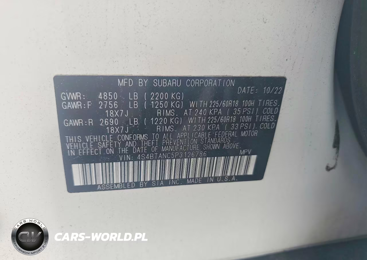 2023 Subaru Outback Limited VIN:4S4BTANC5P3126786 - 13
