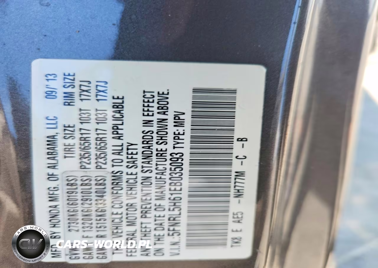 2014 Honda Odyssey Exl VIN:5FNRL5H61EB035093 - 14