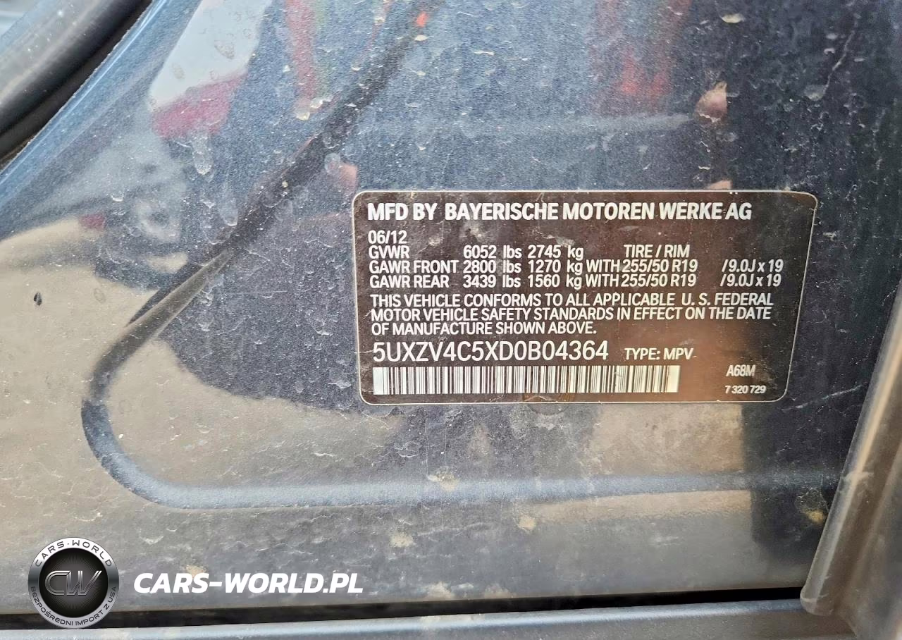 2013 BMW X5 xDrive35I VIN:5UXZV4C5XD0B04364 - 13