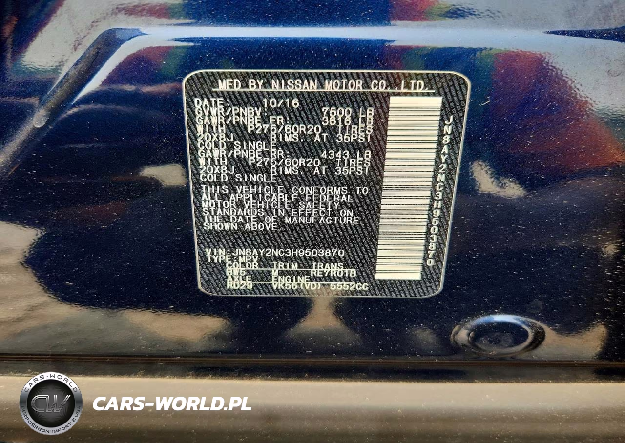 2017 Nissan Armada Platinum VIN:JN8AY2NC3H9503870 - 14