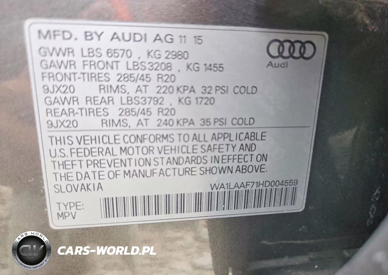 2017 Audi Q7 Premium Plus VIN:WA1LAAF71HD004559 - 13
