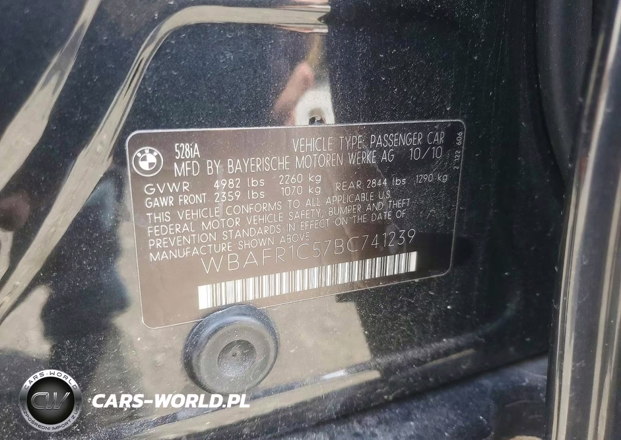 2011 BMW 528 I VIN:WBAFR1C57BC741239 - 12