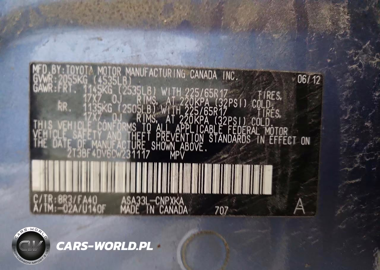 2012 Toyota Rav4 Base VIN:2T3BF4DV6CW231117 - 13