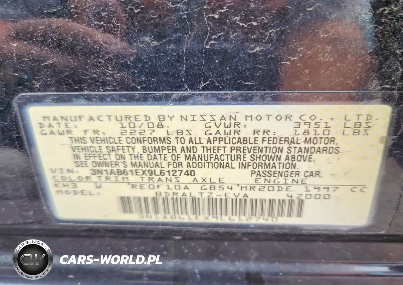 2009 Nissan Sentra 2.0 VIN:3N1AB61EX9L612740 - 12