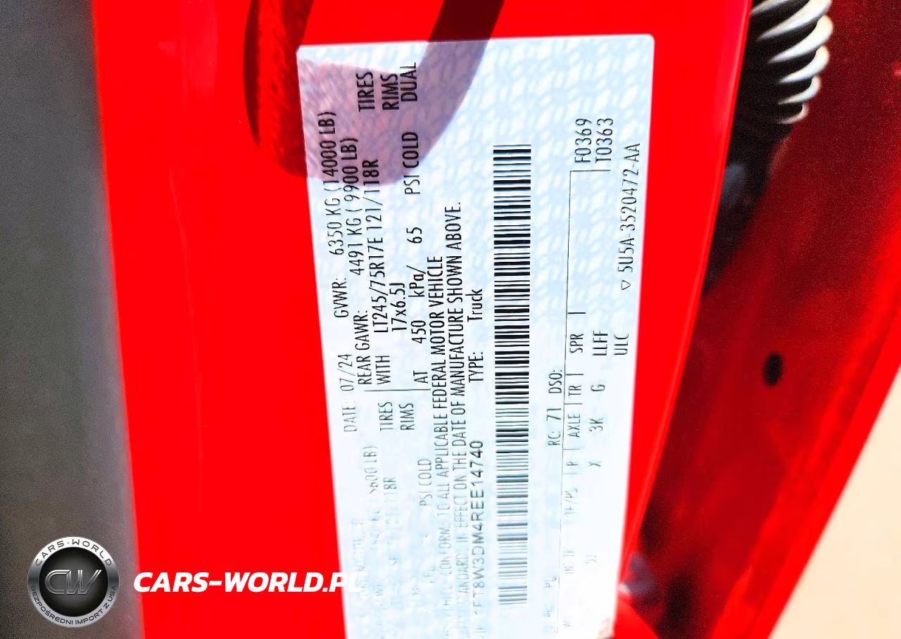 2024 Ford F350 Super Duty VIN:1FT8W3DM4REE14740 - 12