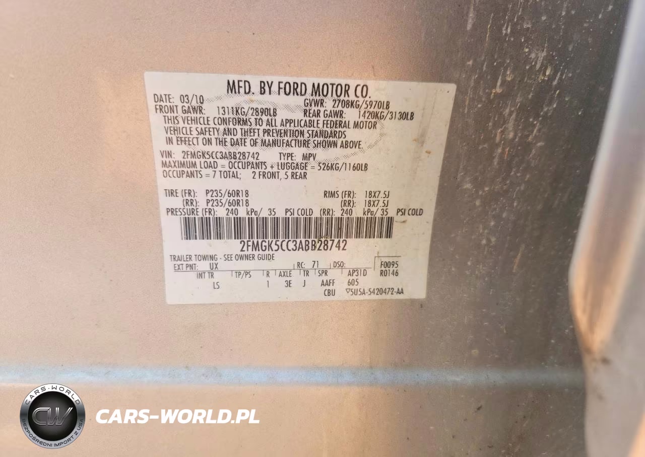 2010 Ford Flex Sel VIN:2FMGK5CC3ABB28742 - 12