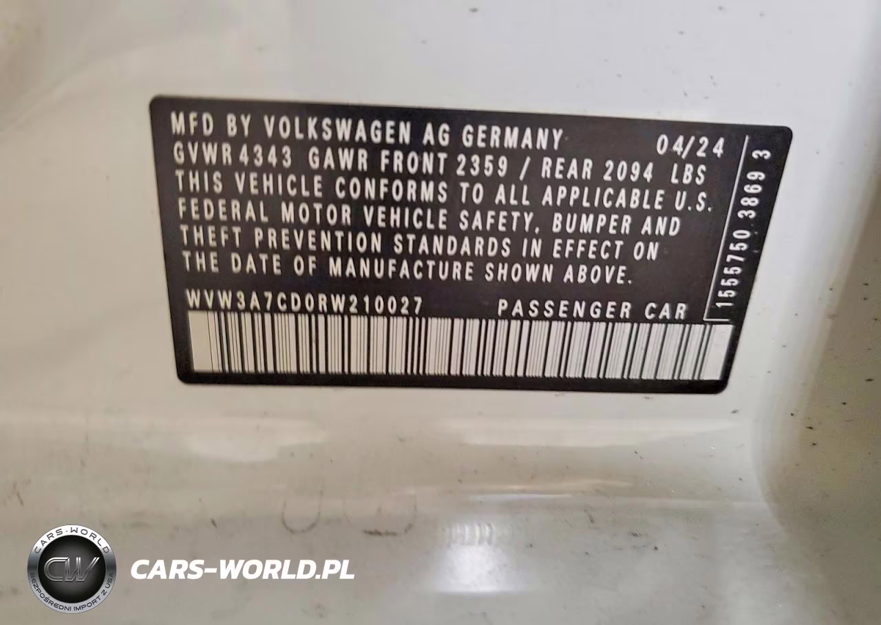 2024 Volkswagen Gti Se VIN:WVW3A7CD0RW210027 - 12