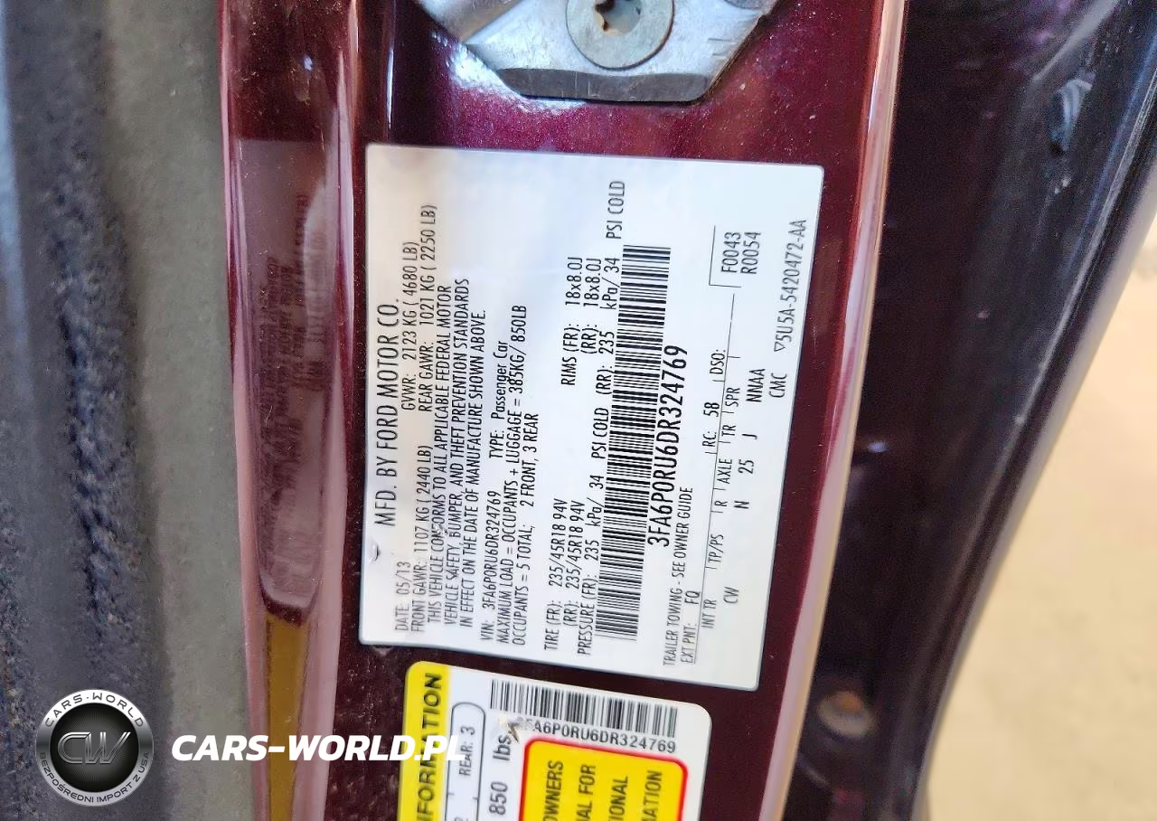 2013 Ford Fusion Titanium Hev VIN:3FA6P0RU6DR324769 - 12
