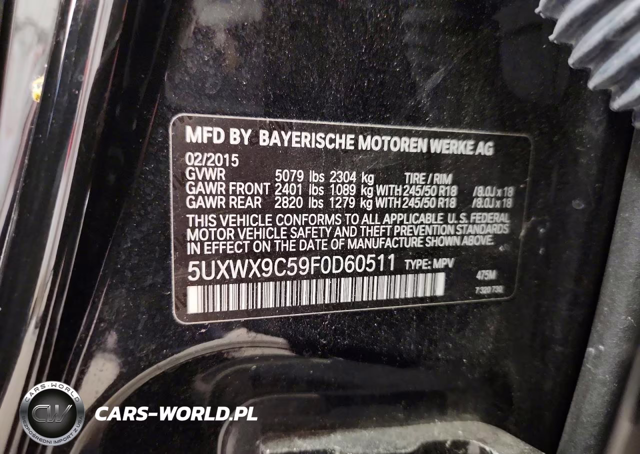 2015 BMW X3 xDrive28I VIN:5UXWX9C59F0D60511 - 13
