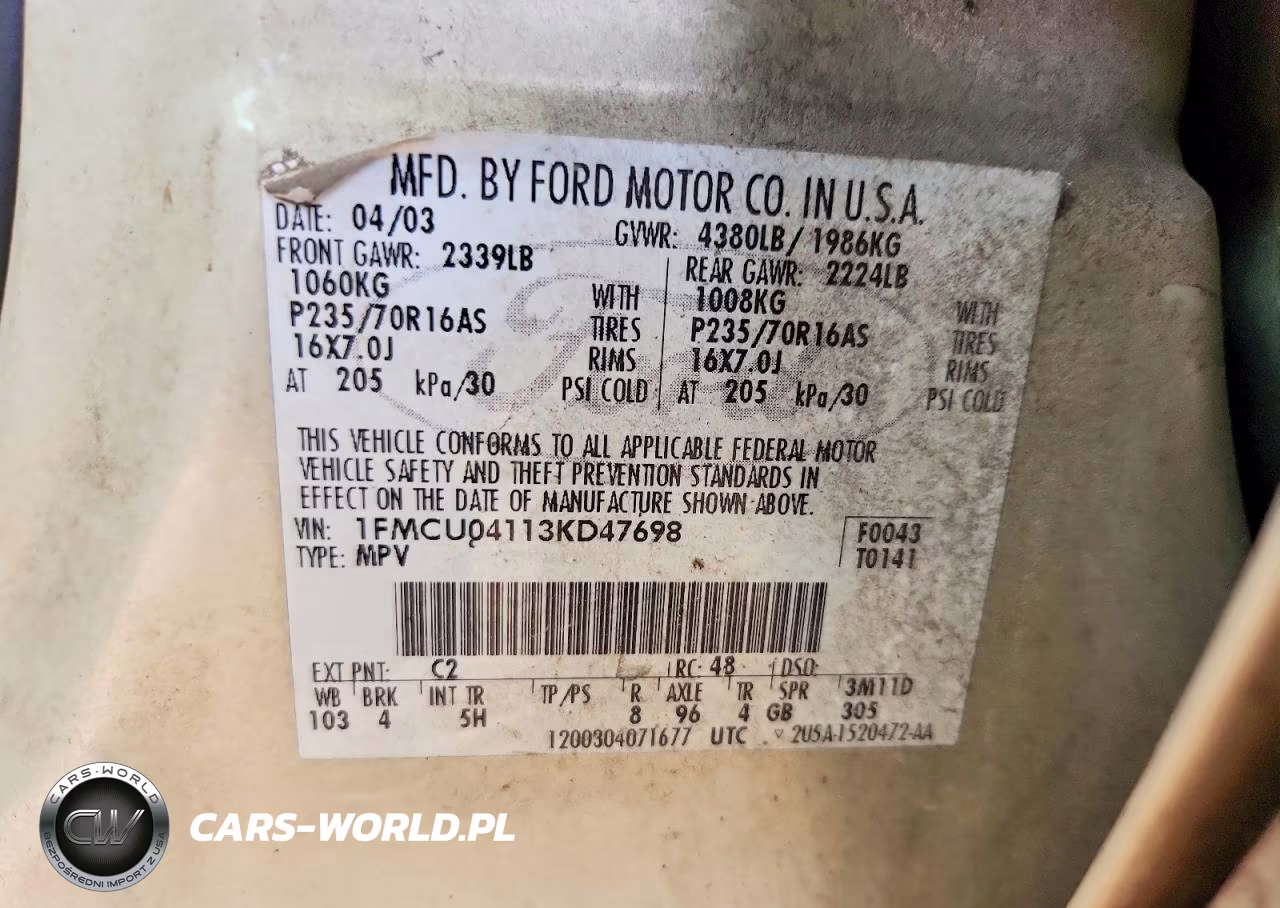 2003 Ford Escape Limited VIN:1FMCU04113KD47698 - 13
