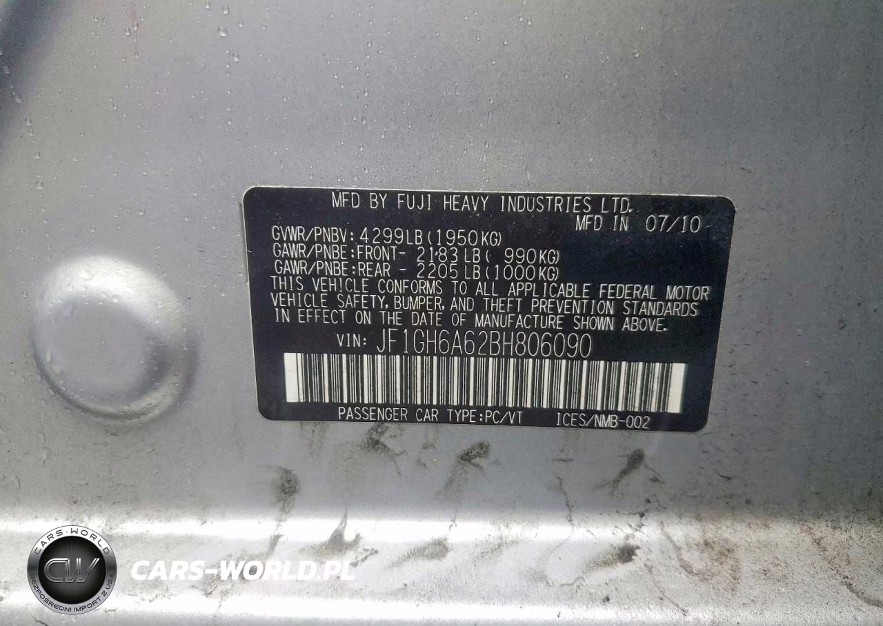 2011 Subaru Impreza 2.5I VIN:JF1GH6A62BH806090 - 13