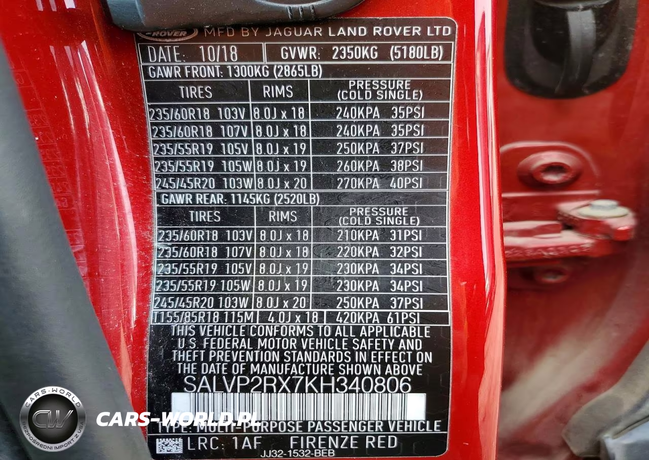 2019 Land Rover Range Rover Evoque Se VIN:SALVP2RX7KH340806 - 13