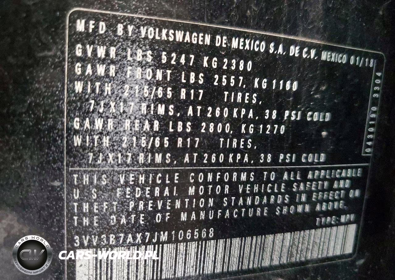 2018 Volkswagen Tiguan Se-Sel VIN:3VV3B7AX7JM106568 - 13