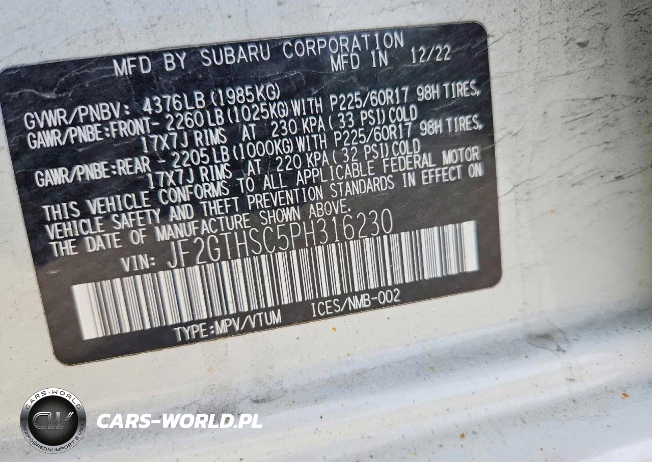 2023 Subaru Crosstrek Sport VIN:JF2GTHSC5PH316230 - 13