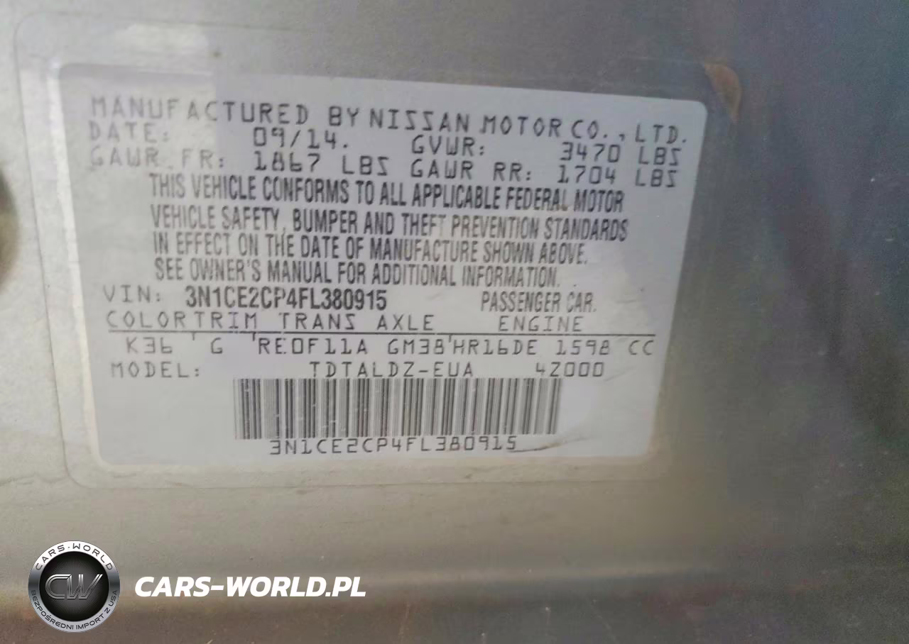 2015 Nissan Versa Note Sv VIN:3N1CE2CP4FL380915 - 13