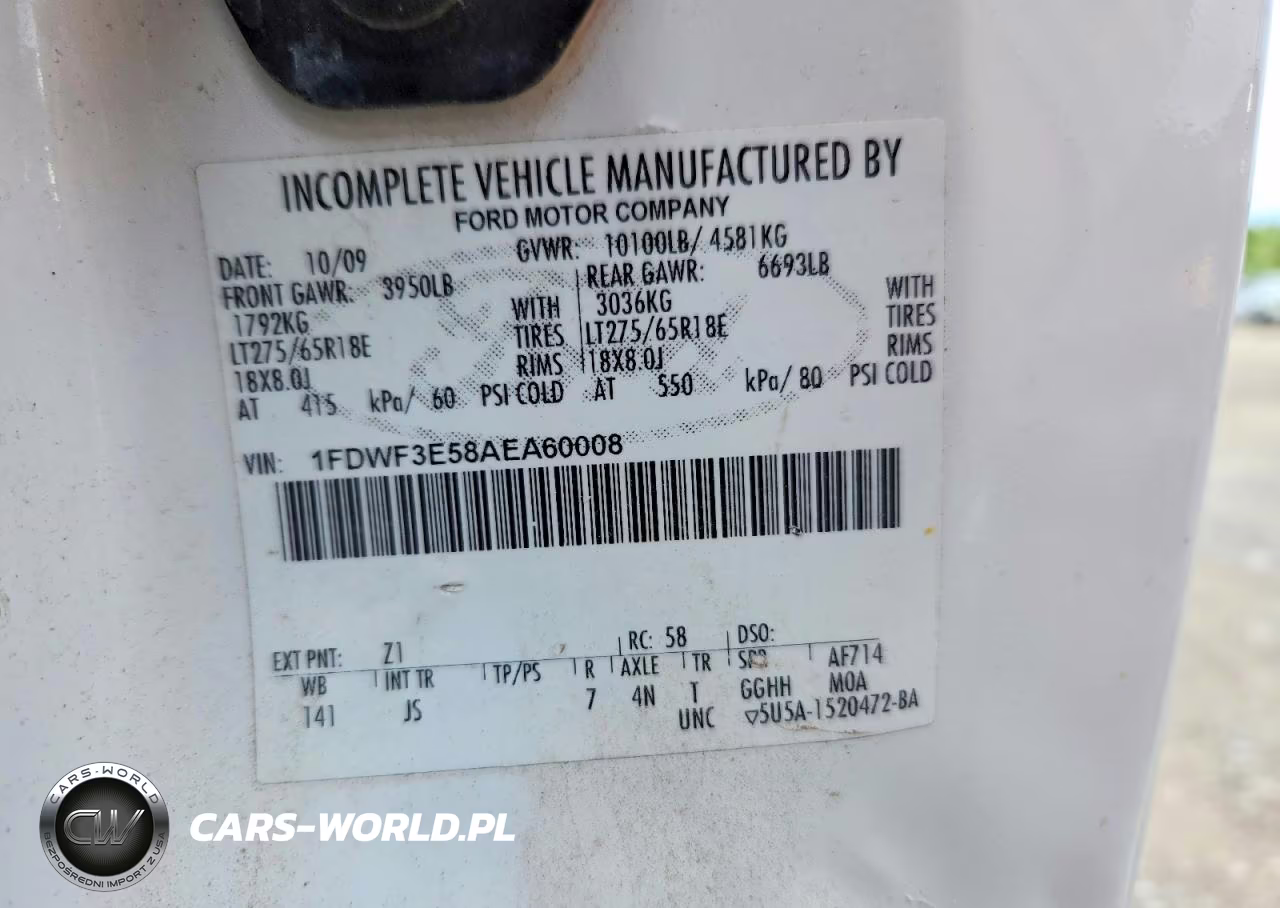 2010 Ford F350 Super Duty VIN:1FDWF3E58AEA60008 - 12