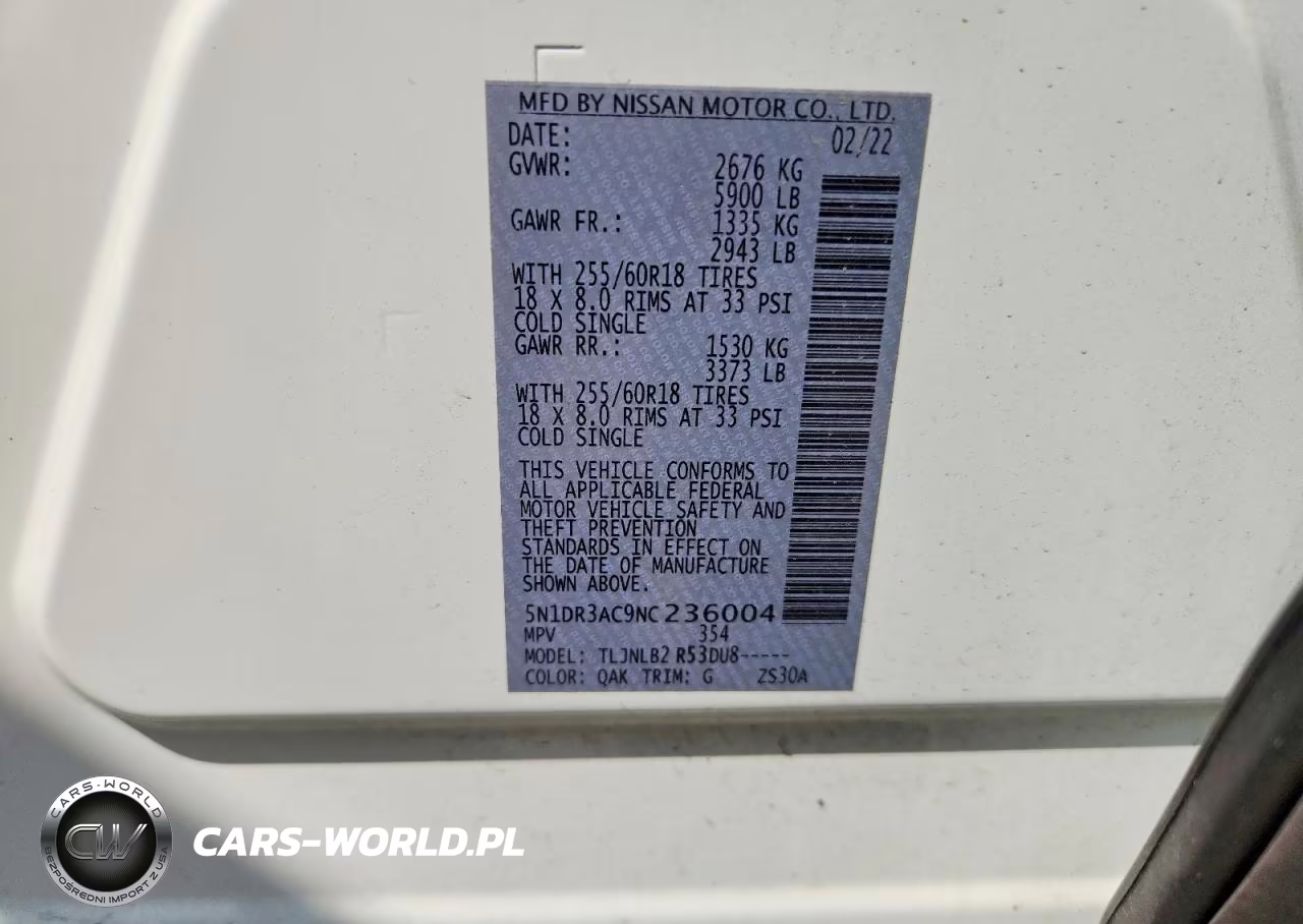 2022 Nissan Pathfinder S VIN:5N1DR3AC9NC236004 - 13