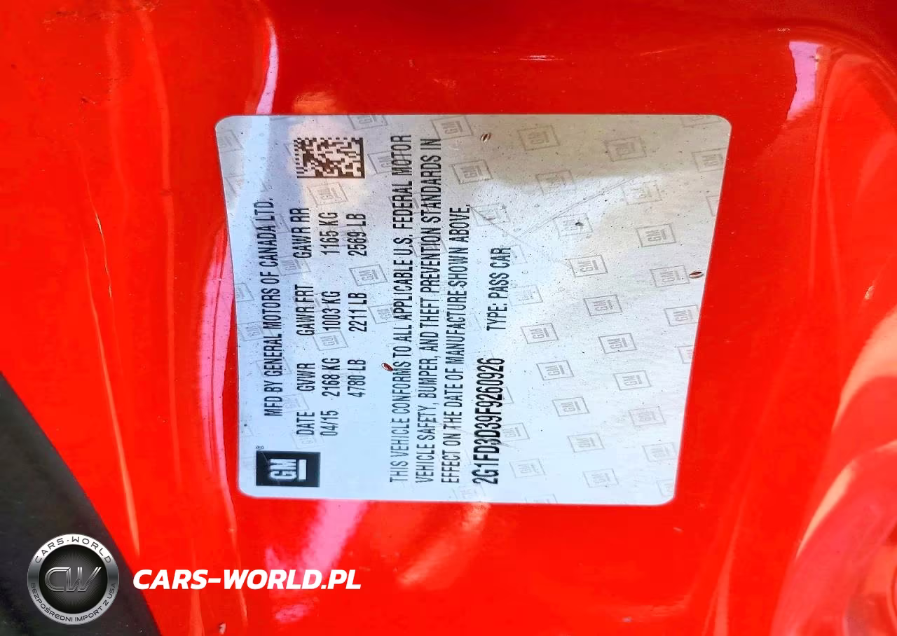 2015 Chevrolet Camaro Lt VIN:2G1FD3D39F9260926 - 13
