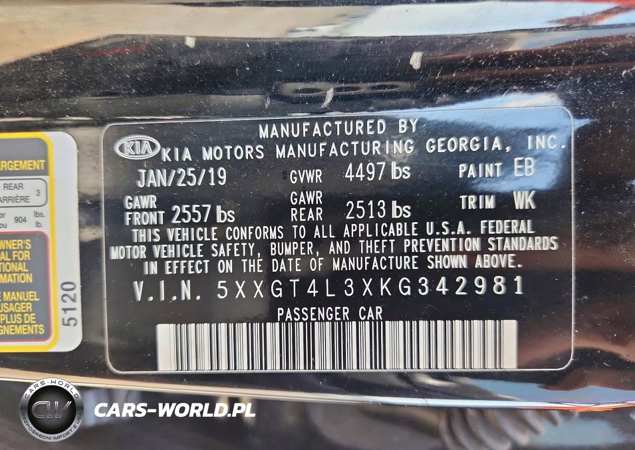 2019 Kia Optima Lx VIN:5XXGT4L3XKG342981 - 13