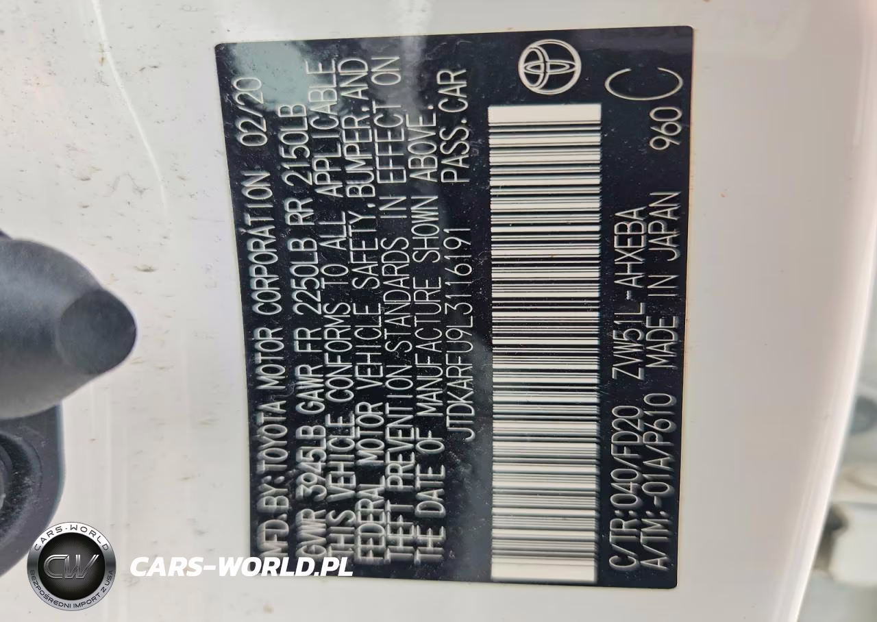 2020 Toyota Prius Le VIN:JTDKARFU9L3116191 - 13