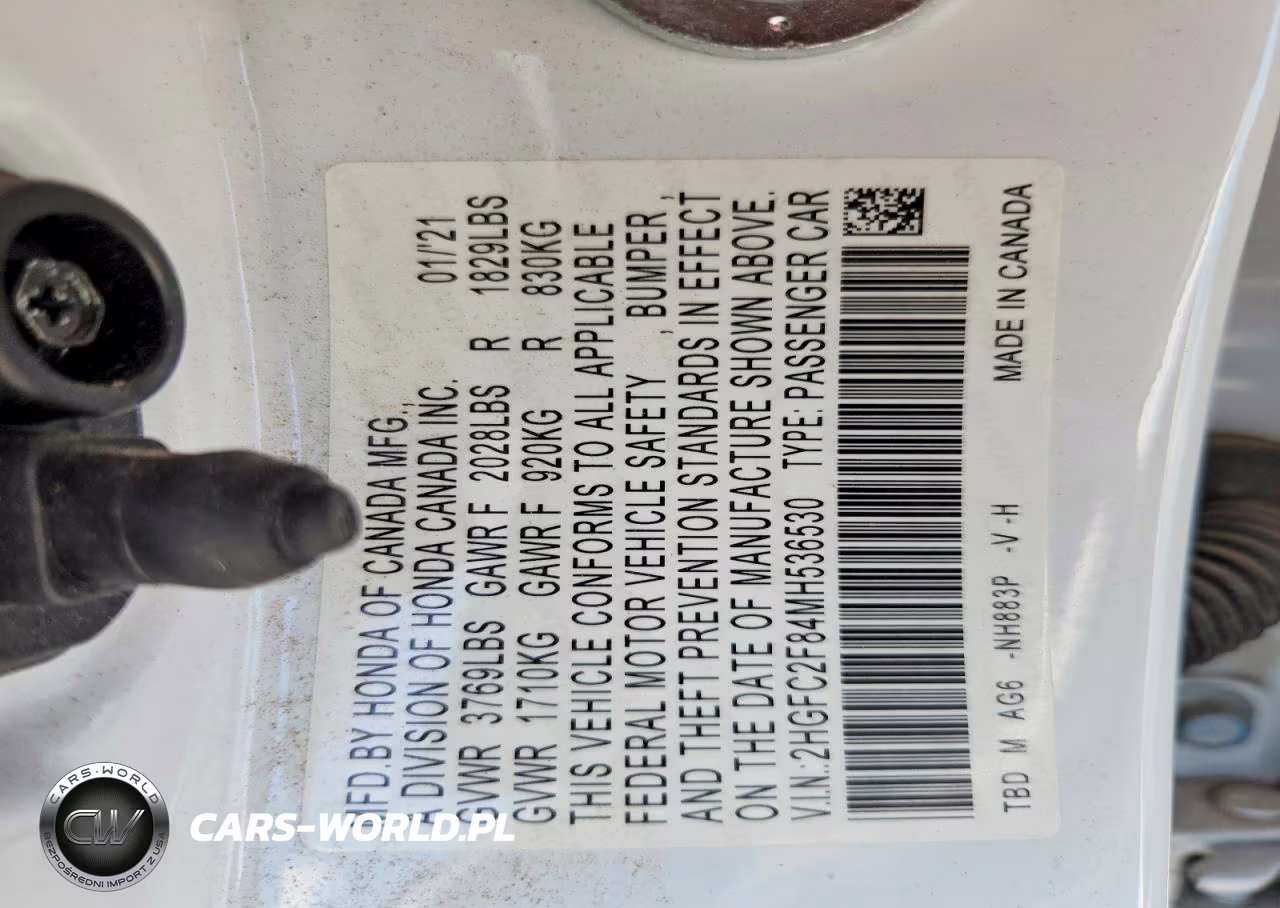 2021 Honda Civic Sport VIN:2HGFC2F84MH536530 - 12