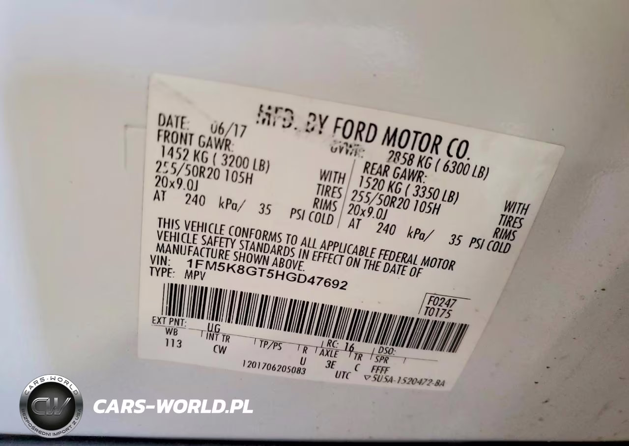 2017 Ford Explorer Sport VIN:1FM5K8GT5HGD47692 - 13