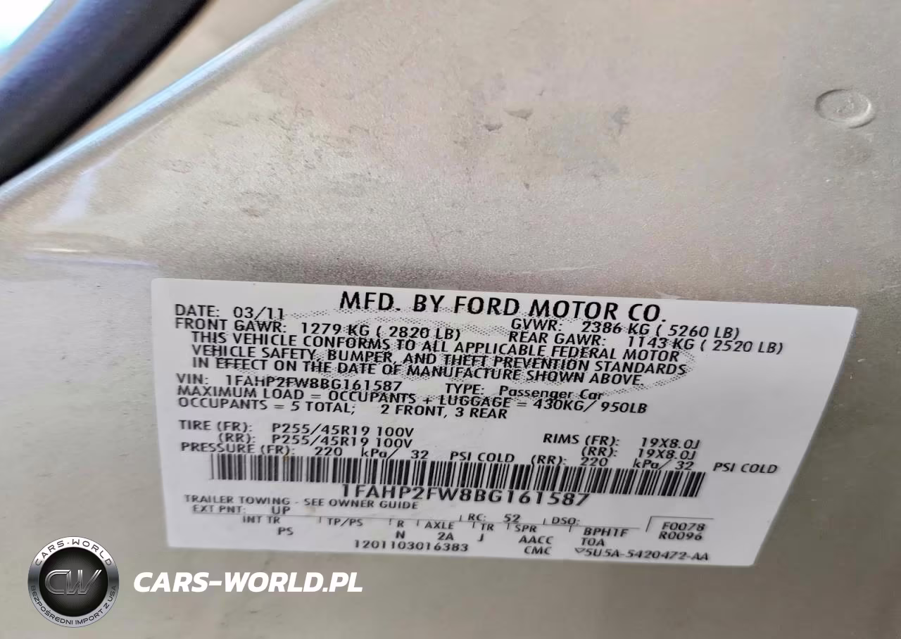 2011 Ford Taurus Limited VIN:1FAHP2FW8BG161587 - 12