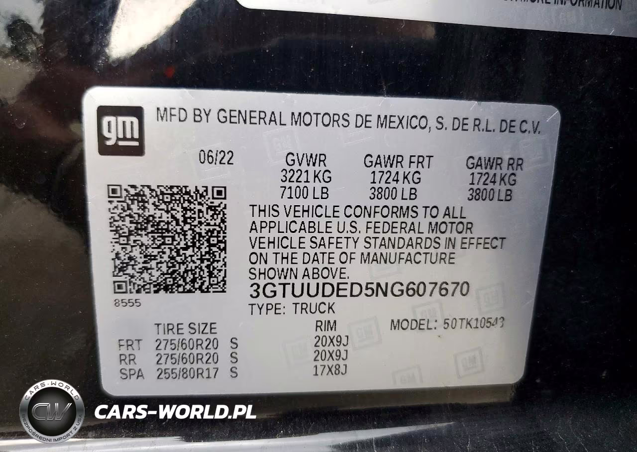 2022 GMC Sierra K1500 Slt VIN:3GTUUDED5NG607670 - 12