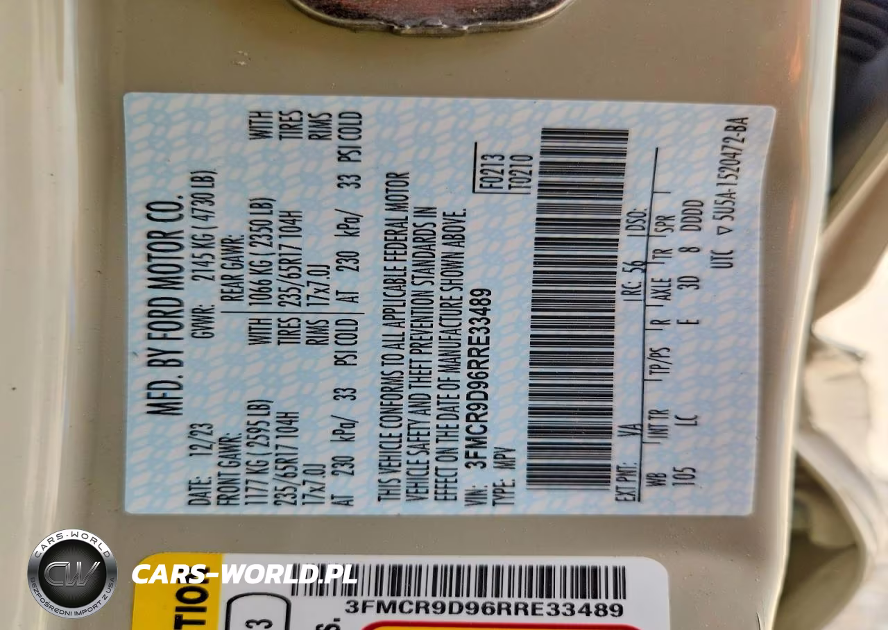 2024 Ford Bronco Sport Badlands VIN:3FMCR9D96RRE33489 - 12