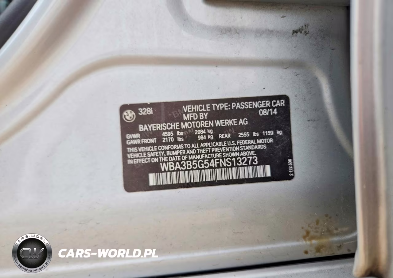 2015 BMW 328 Xi Sulev VIN:WBA3B5G54FNS13273 - 12