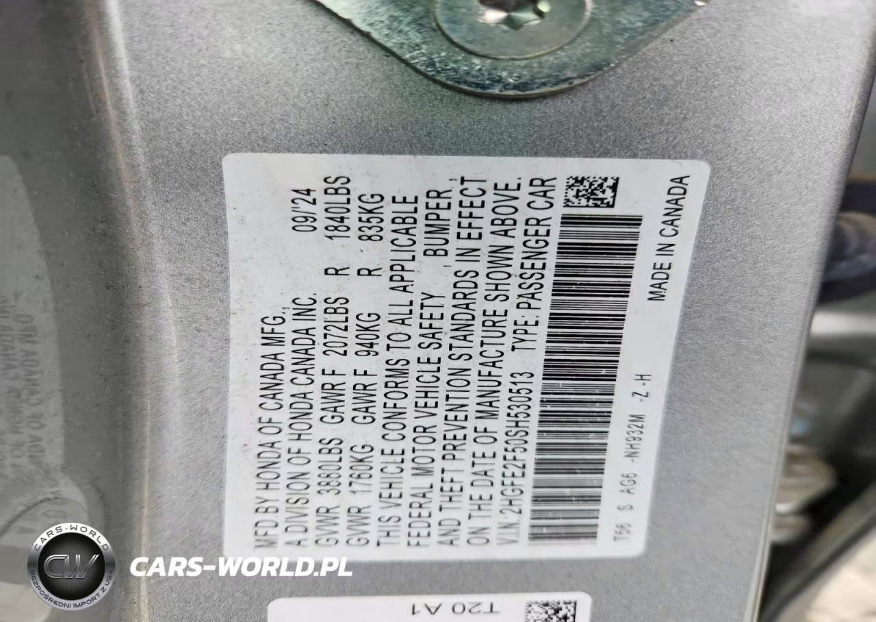 2025 Honda Civic Sport VIN:2HGFE2F50SH530513 - 13