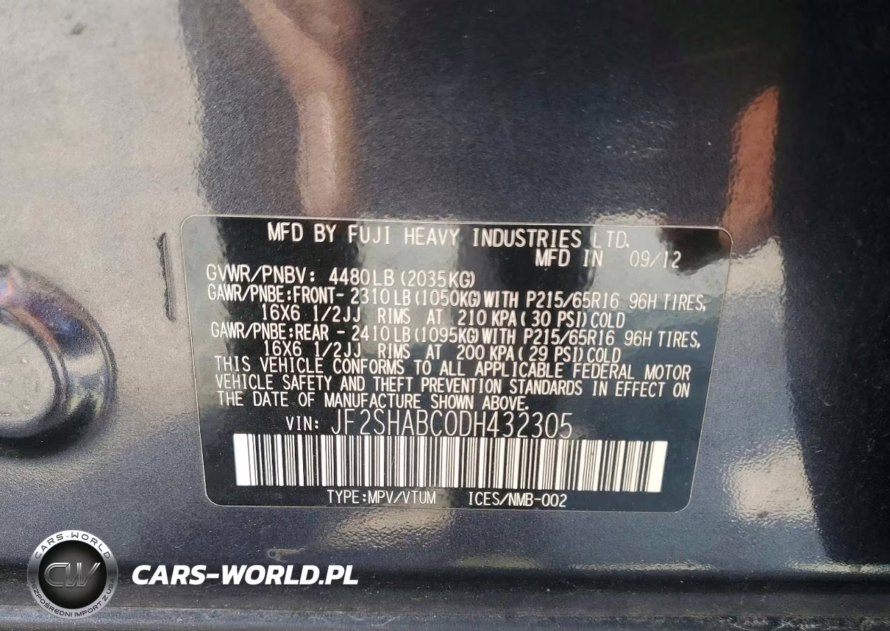 2013 Subaru Forester 2.5X VIN:JF2SHABC0DH432305 - 13