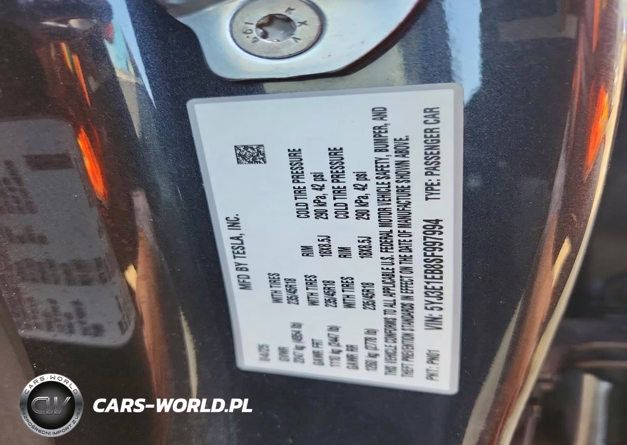 2025 Tesla Model 3 VIN:5YJ3E1EB8SF997994 - 12