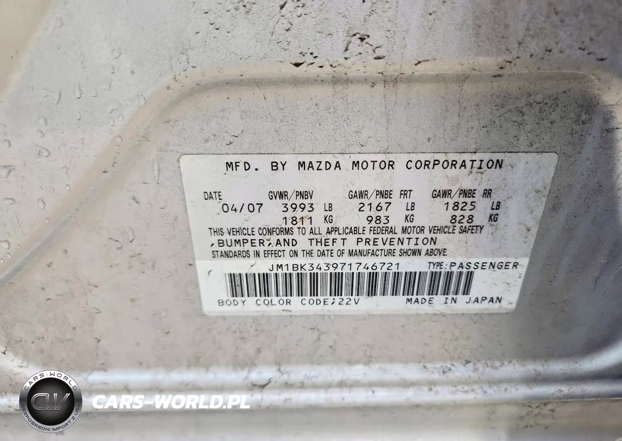 2007 Mazda 3 Hatchback VIN:JM1BK343971746721 - 13