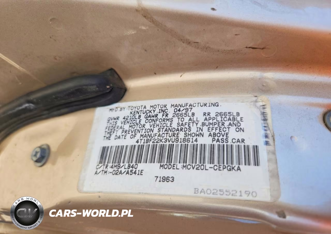 1997 Toyota Camry Xle V6 VIN:4T1BF22K3VU918614 - 12