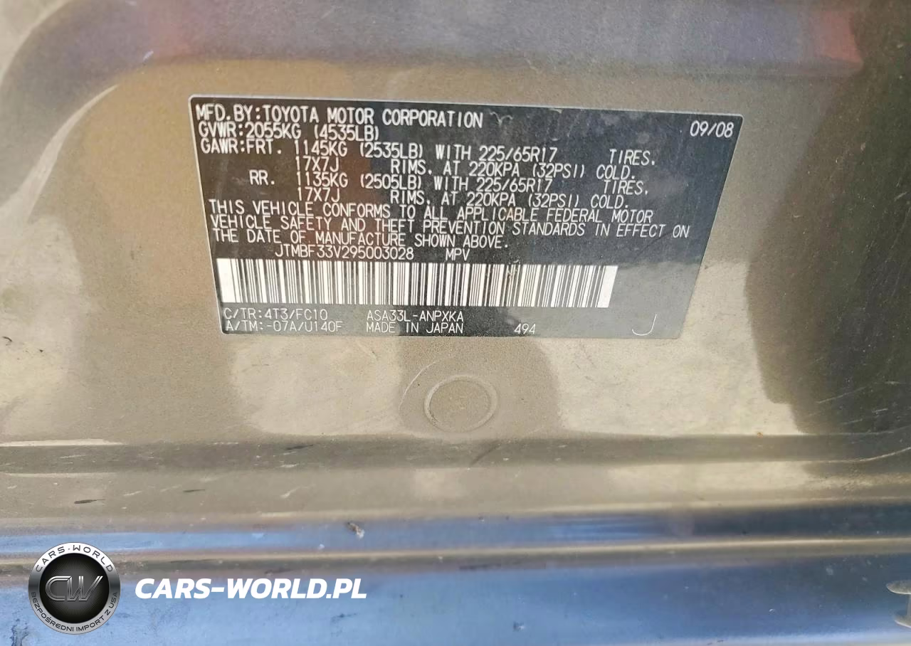 2009 Toyota Rav4 Base VIN:JTMBF33V295003028 - 13