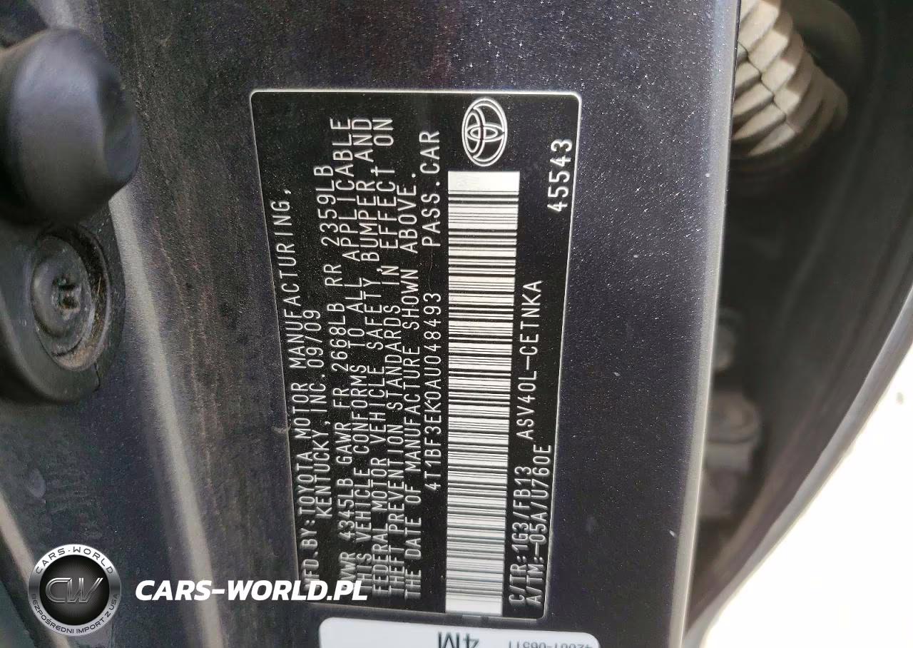 2010 Toyota Camry Le VIN:4T1BF3EK0AU048493 - 12