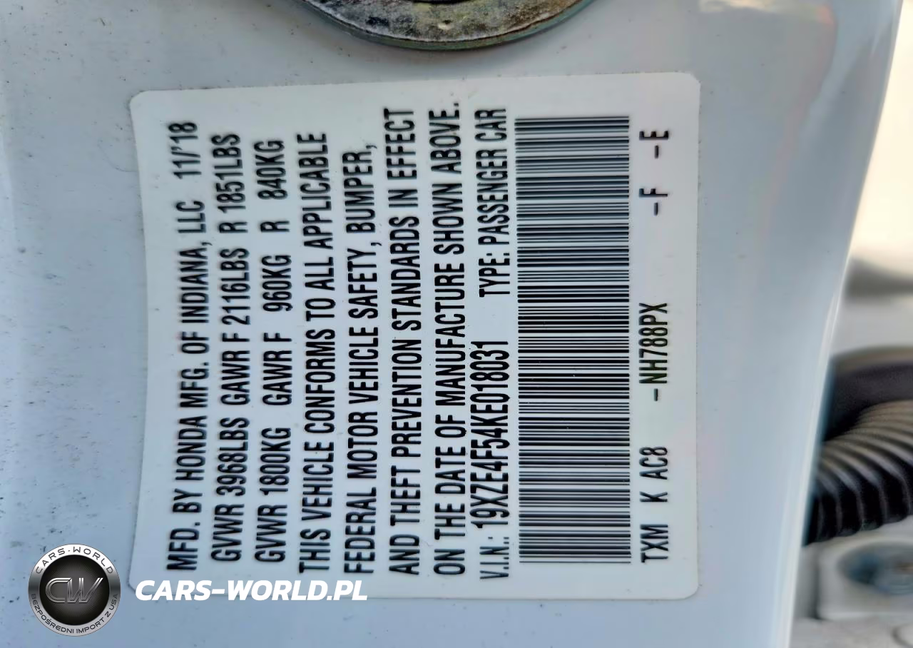 2019 Honda Insight Ex VIN:19XZE4F54KE018031 - 12