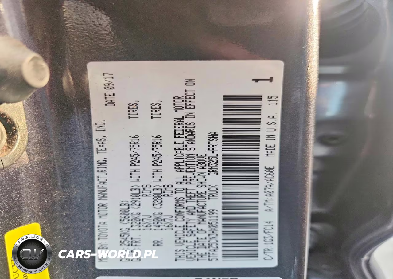 2017 Toyota Tacoma Sr5 V6 VIN:5TFAZ5CN3HX051199 - 12