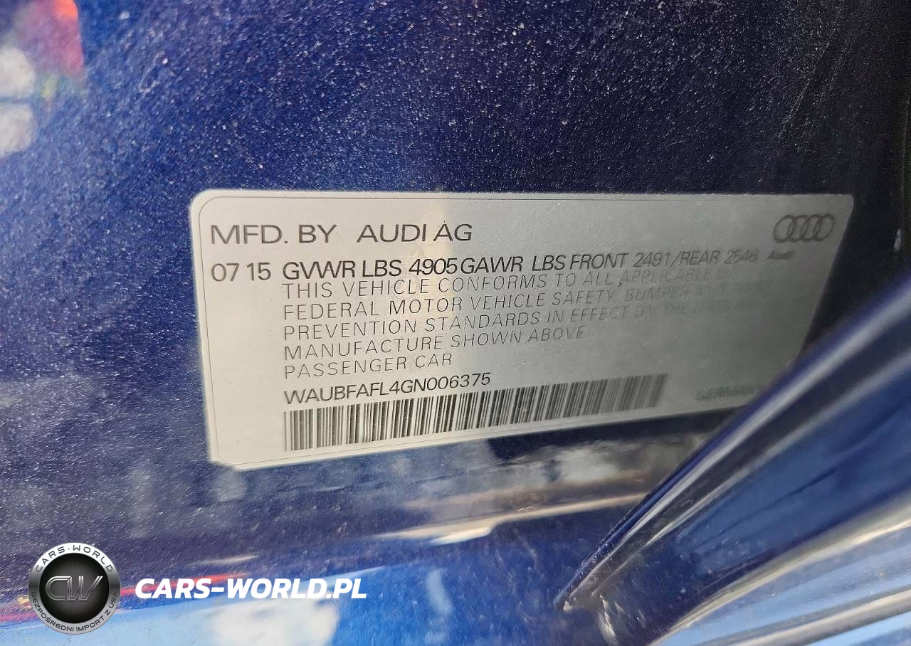 2016 Audi A4 Premium S-Line VIN:WAUBFAFL4GN006375 - 13