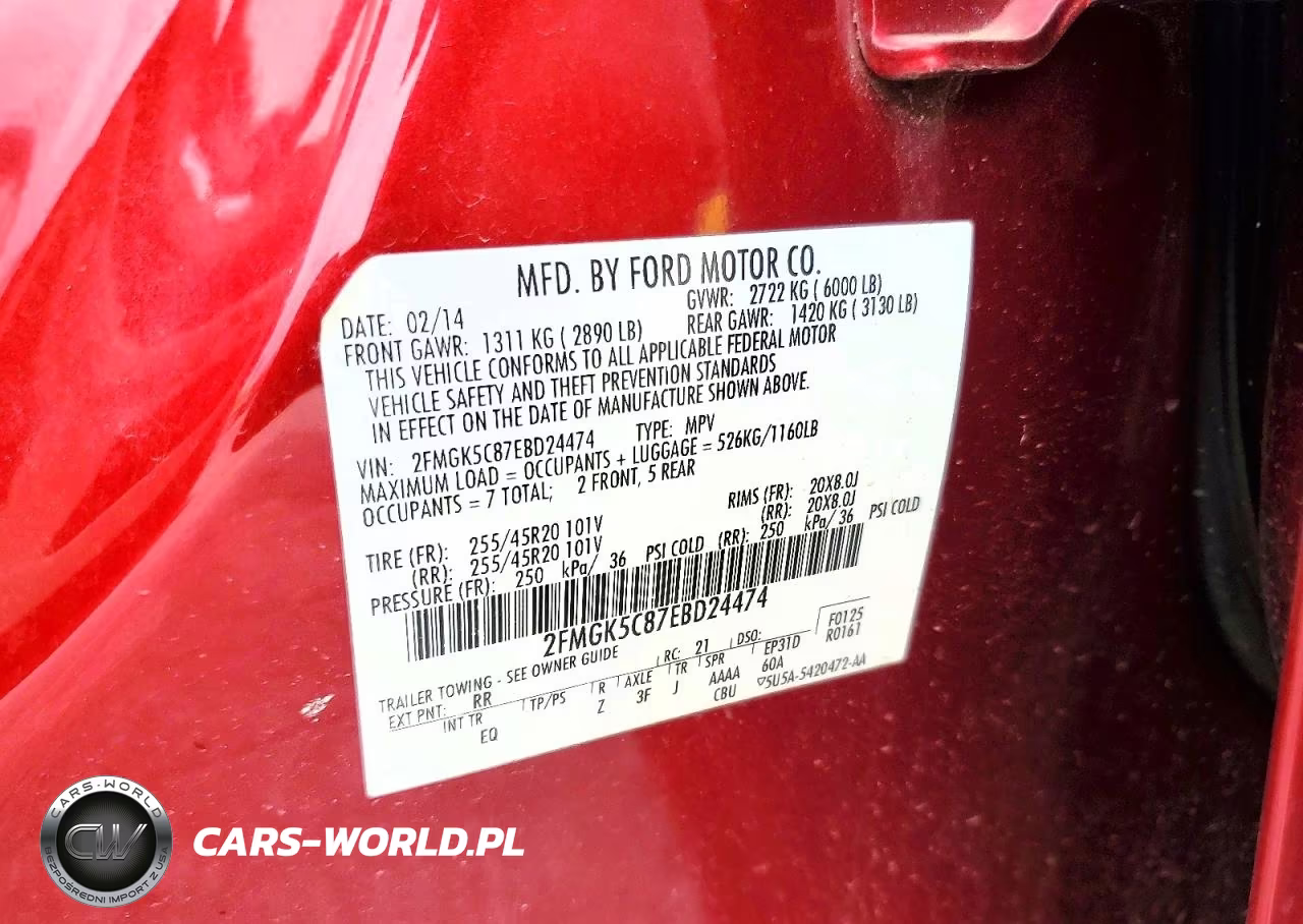 2014 Ford Flex Sel VIN:2FMGK5C87EBD24474 - 13