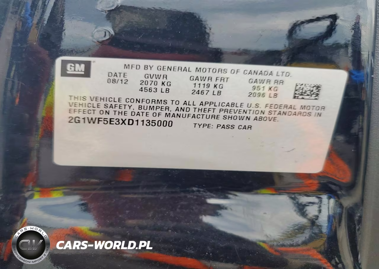 2013 Chevrolet Impala Ls VIN:2G1WF5E3XD1135000 - 12
