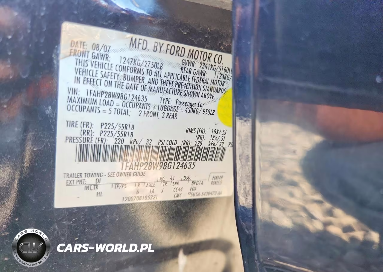 2008 Ford Taurus Limited VIN:1FAHP28W98G124635 - 12