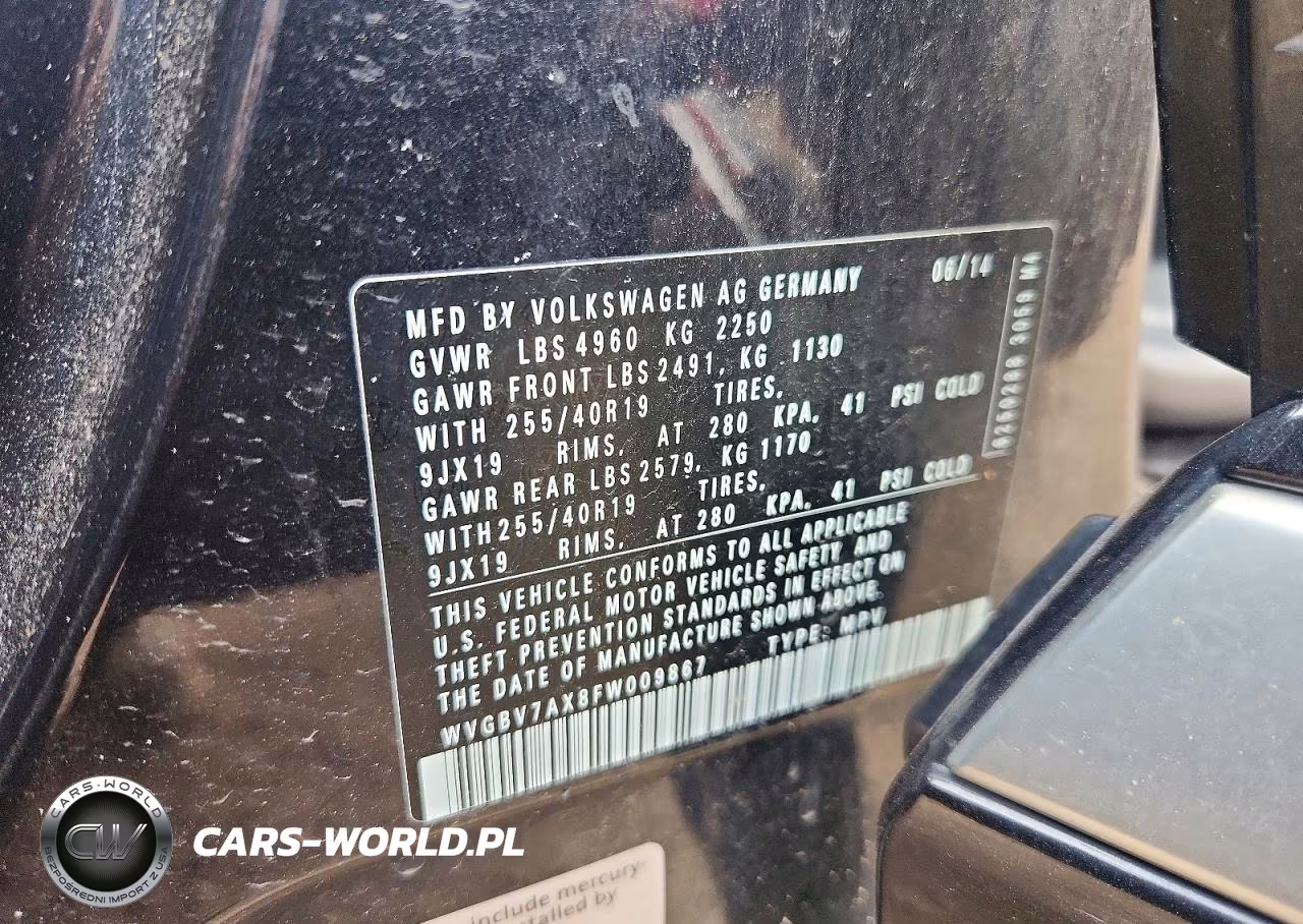 2015 Volkswagen Tiguan S VIN:WVGBV7AX8FW009867 - 12