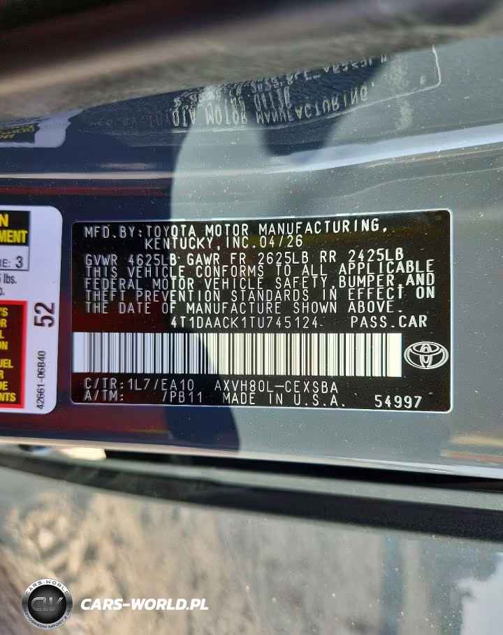 2026 Toyota Camry Se VIN:4T1DAACK1TU745124 - 12