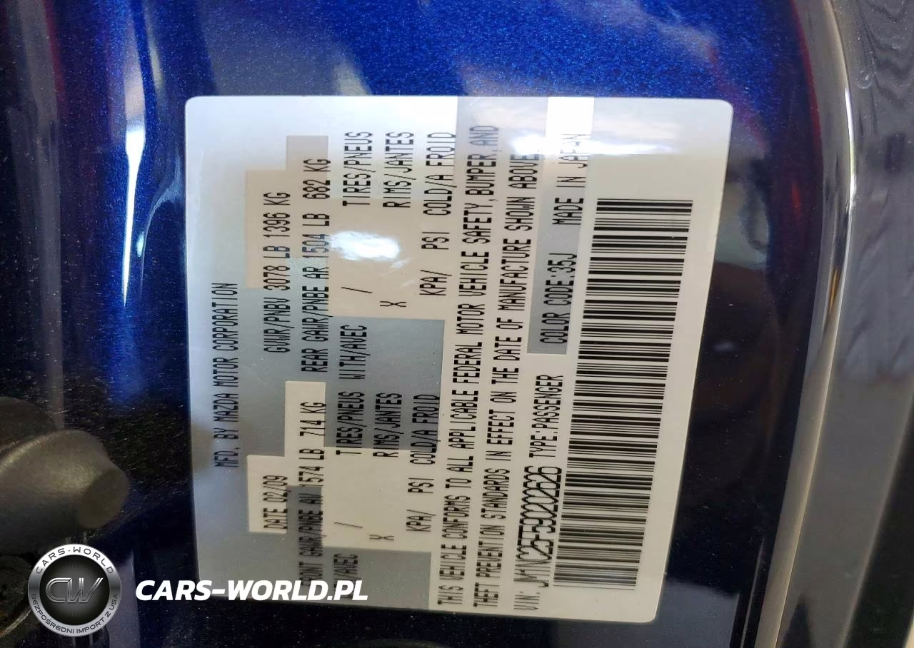 2009 Mazda Mx-5 Miata VIN:JM1NC25F590202626 - 12