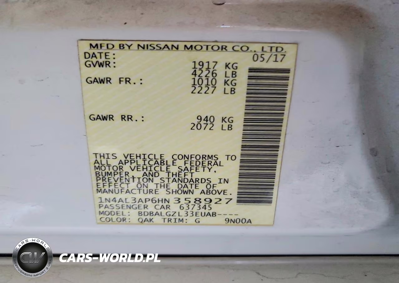 2017 Nissan Altima 2.5 S VIN:1N4AL3AP6HN358927 - 13